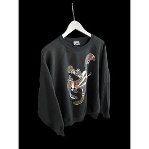 KCRW Los Angeles 89.9 FM Vintage Sweatshirt Sz Medium/Large Black Raglan Sleeve